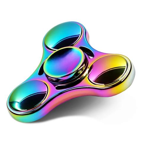 Finger Spinner, Luscreal Tri-Fidget Hand Spinner Toy Made of Zinc Alloy with Durable Carbon steel Bearing, Rainbow Spinner Perfectly fit for EDC ADHD Focus Anxiety Stress Relief Boredom Killing Time $9.99